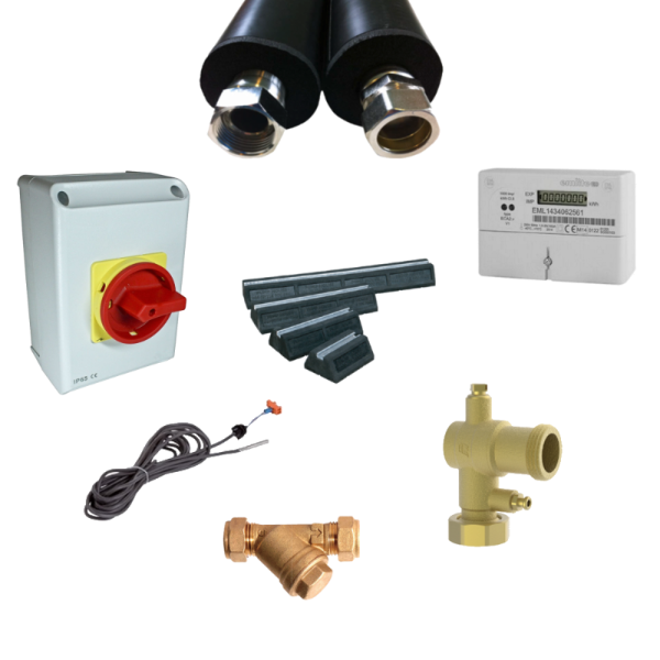 Vitocal 100-A air source heat pump installation kit comprising of 8 fittings
